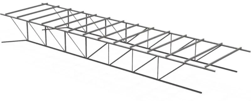 Wireframe model of the truss replacement arrangement.