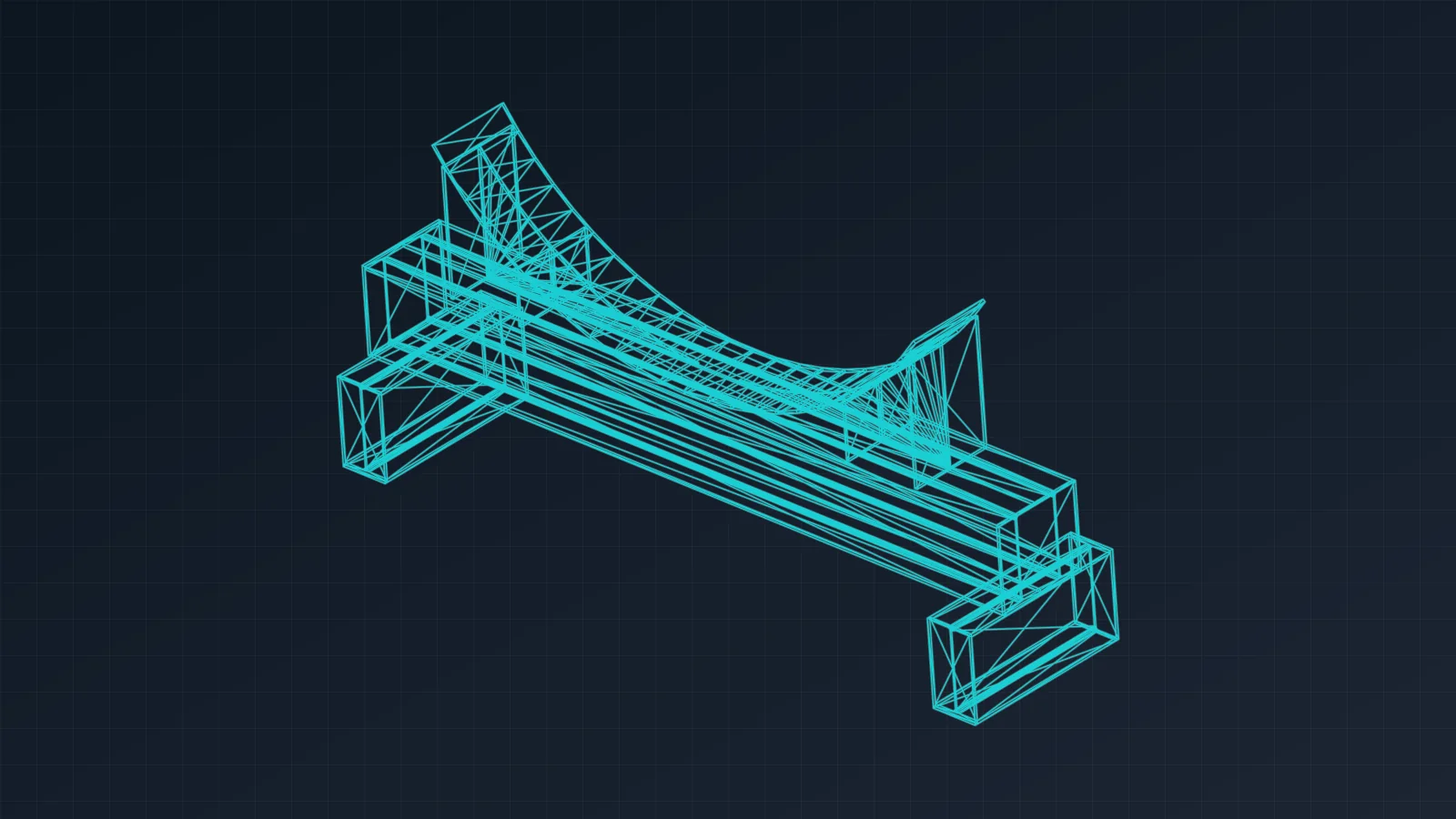 CAD model linework of the saddle assembly support.